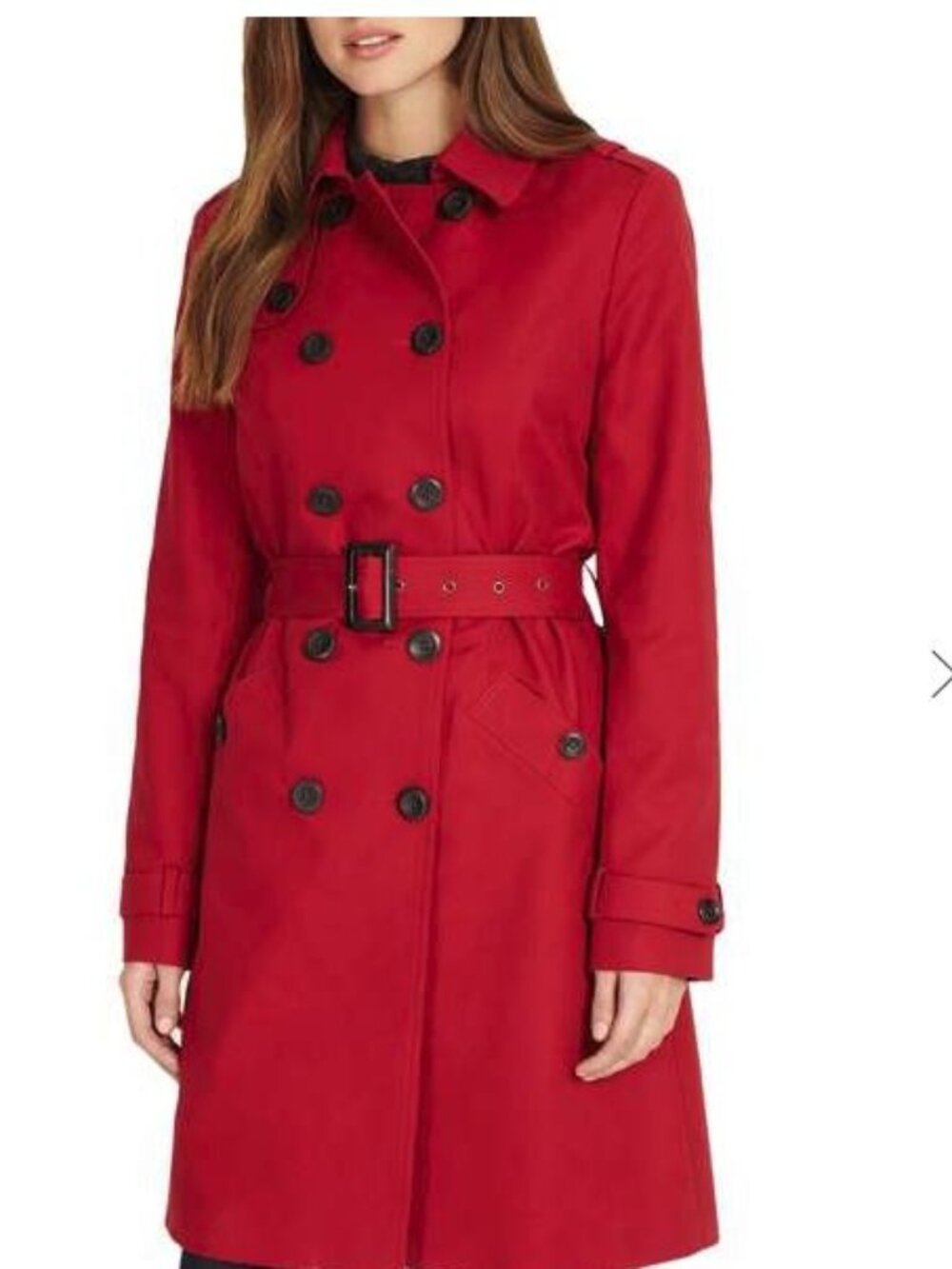 Phase Eight Womens Red Trench Coat UK 10 US 6 Belted Double Breasted Cotton NWT